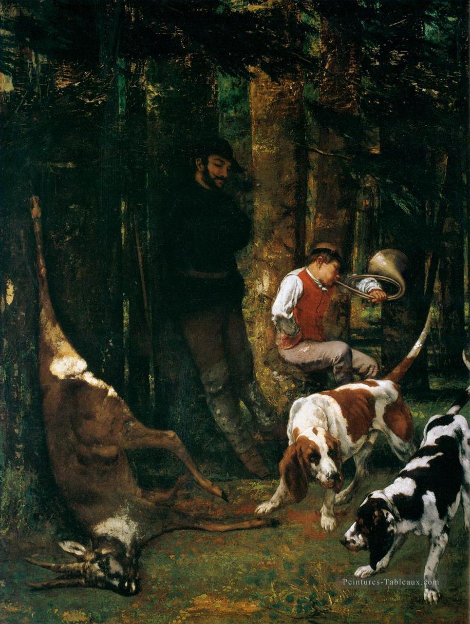 COURBET Gustave La carrière La Curee chasse classique Peintures à l'huile